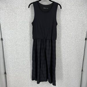 Prana Womens Perry Midi Dress Size S Black Pockets Boho Beachy Casual Stretch